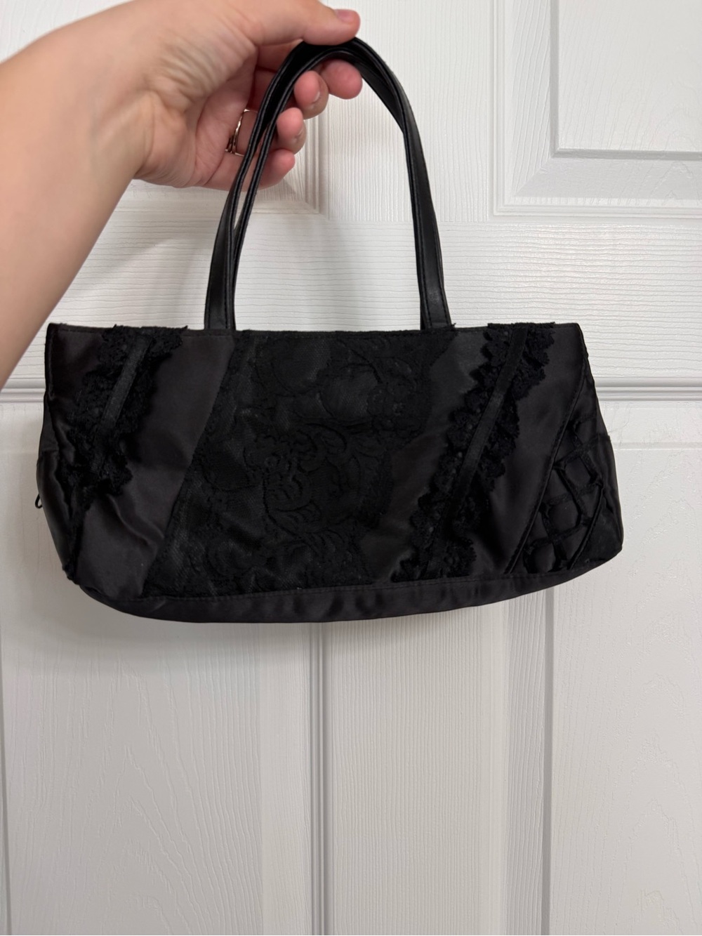 Victoria's Secret Black Lace Accent Handbag